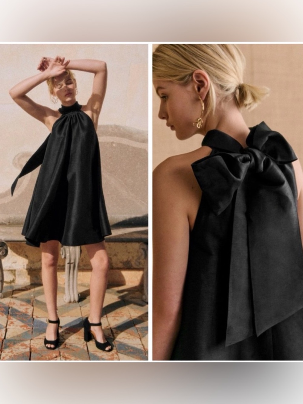 NWT Sézane Leontina Dress in Black Size 6/38